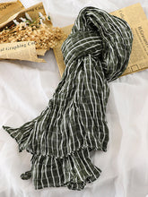 Pleated All-Match Shawl Striped Plaid Scarf